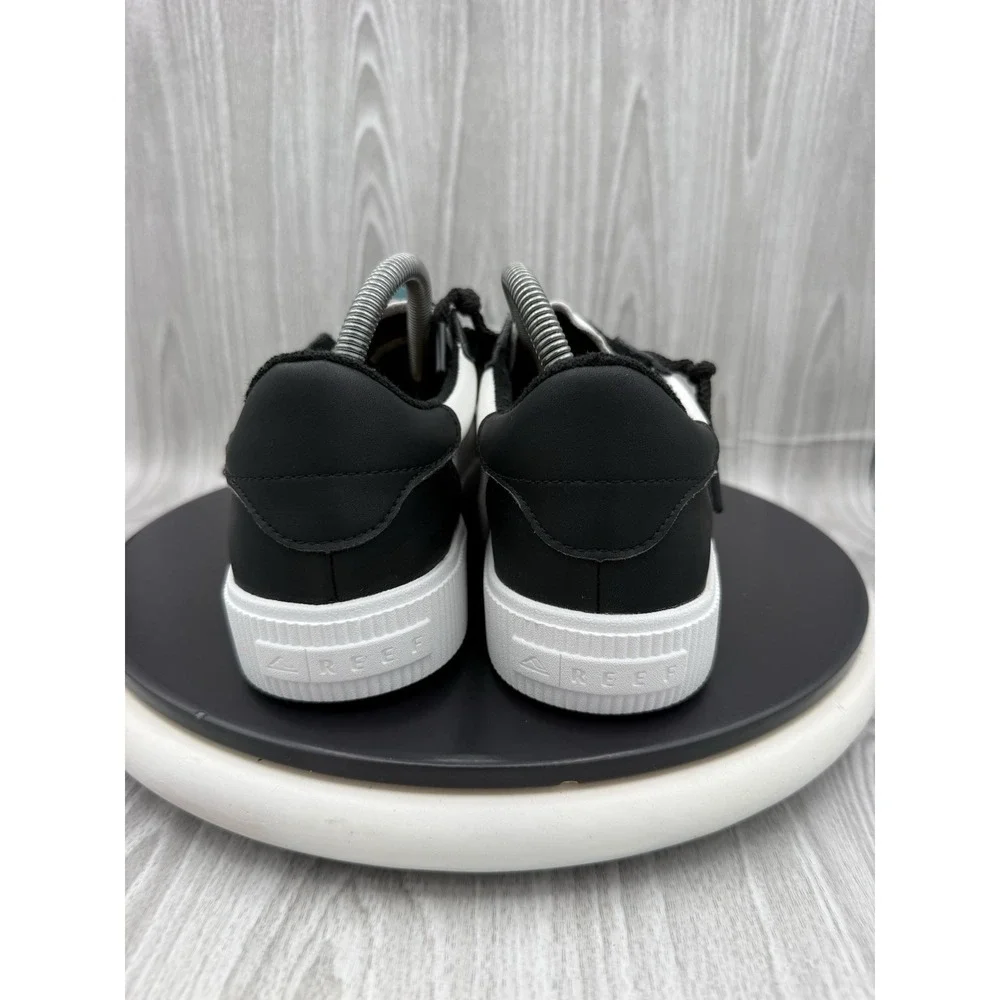 Reef Lay Day Seas Womens Size 7 Black White Platform Sneakers Casual Shoes NEW